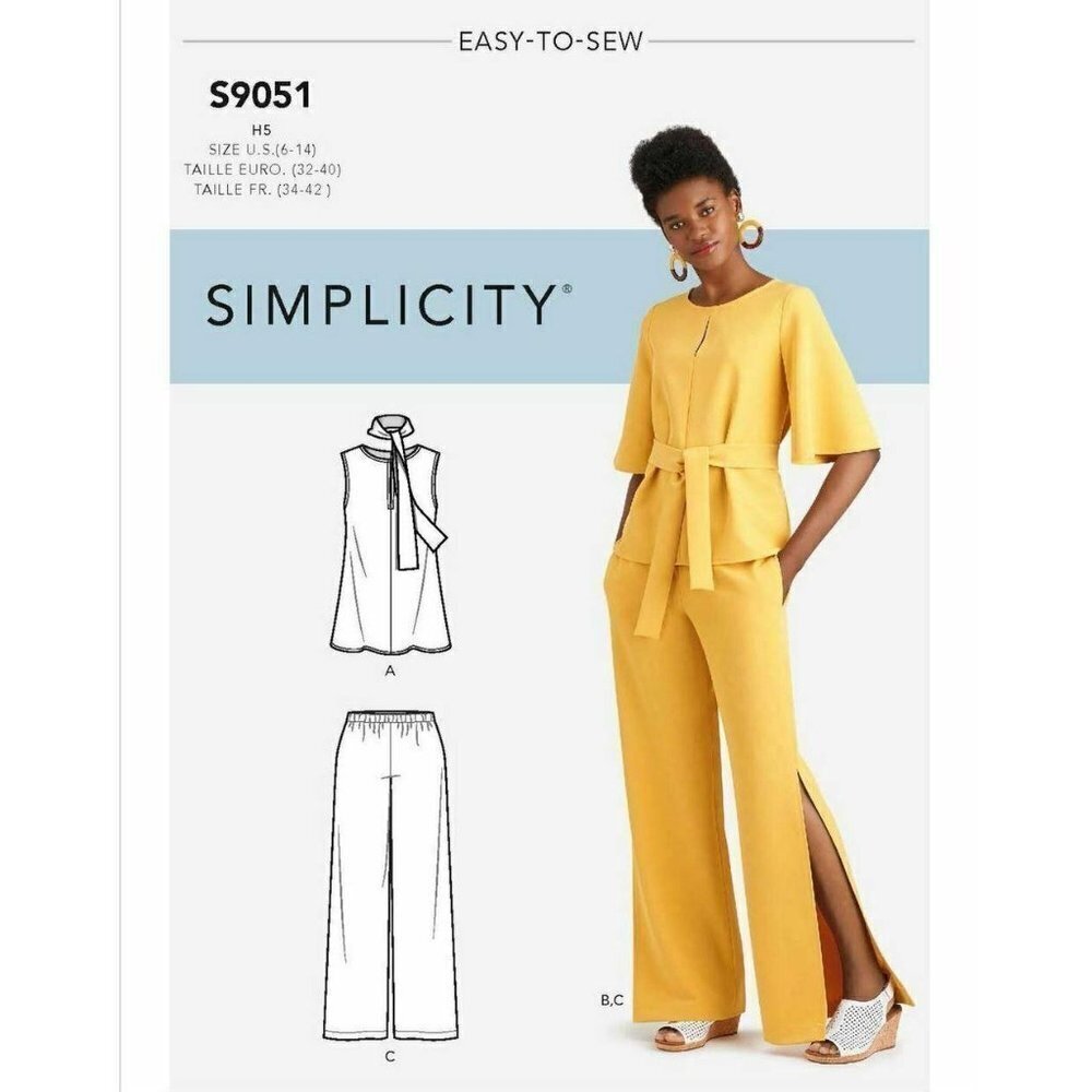 Simplicity Sewing Pattern 10432 - 9051 Misses Tops Pants Size 6-14